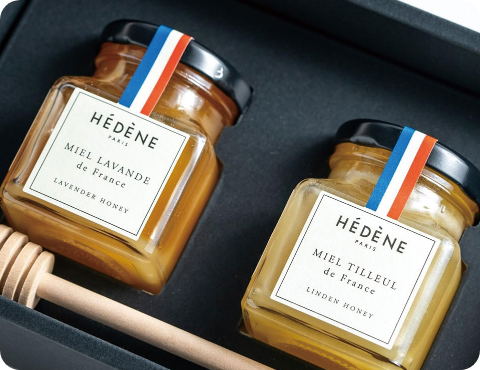 HEDENE 非加熱はちみつ 2種ギフトセットリンデン・ラベンダー125g（フランス産）