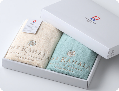 ギフトBOX入りオリジナル今治フェイスタオル（2色セット）