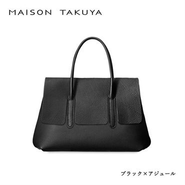 MAISON TAKUYA(メゾンタクヤ)Flap Brief Bag Lサイズ＜リゾートトラストセレクション＞(ブラック×アジュール)