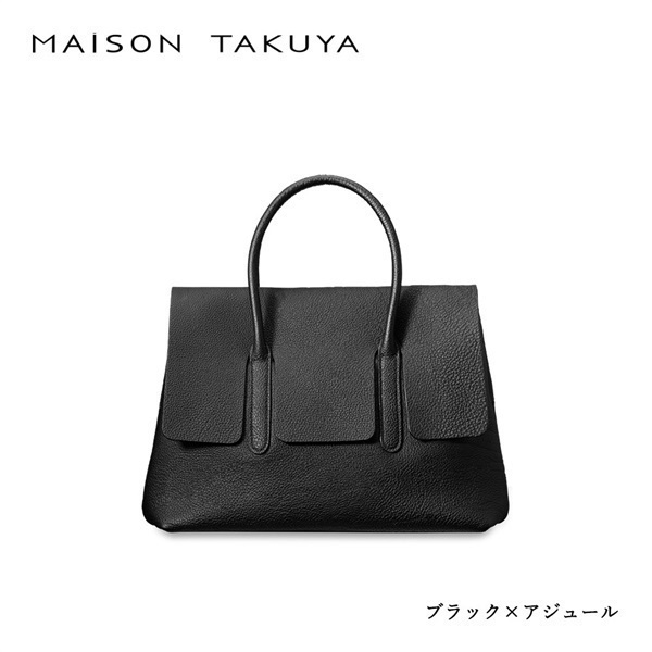 MAISON TAKUYA(メゾンタクヤ)Flap Brief Bag＜リゾートトラストセレクション＞(ブラック×アジュール)