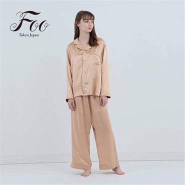 Foo Tokyo(フートウキョウ)セットアップ シルクパジャマ ピンクベージュ＜リゾートトラストセレクション＞
