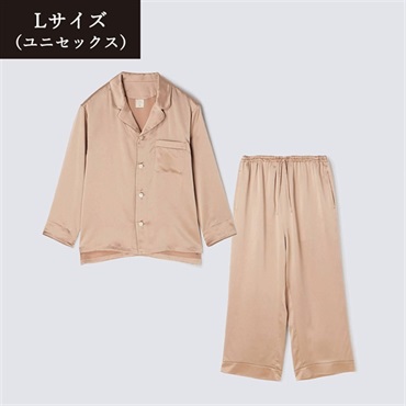 Foo Tokyo(フートウキョウ)セットアップ シルクパジャマ ピンクベージュ＜リゾートトラストセレクション＞(Lサイズ【ピンクベージュ】-ユニセックス-22SS1SPPBL683)