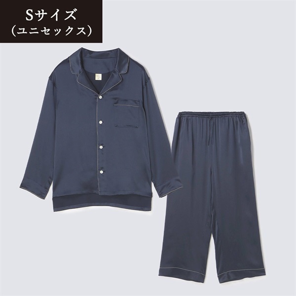 Foo Tokyo(フートウキョウ)セットアップ シルクパジャマ エレガントネイビー＜リゾートトラストセレクション＞(Sサイズ【エレガントネイビー】-ユニセックス-22SS1SPENS701)