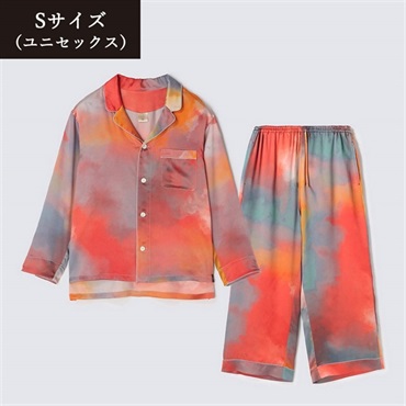 Foo Tokyo(フートウキョウ)セットアップ ウォータカラー シルクパジャマ イブニンググロウ＜リゾートトラストセレクション＞(Sサイズ【イブニンググロウ】-ユニセックス-22SS1SPEGS627)