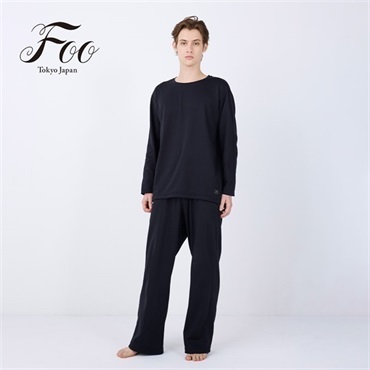 Foo Tokyo(フートウキョウ)シルキータッチ ロングスリーブ & ロングパンツ リカバリーウェアセット ブラック＜リゾートトラストセレクション＞