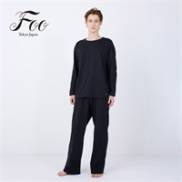 Foo Tokyo(フートウキョウ)シルキータッチ ロングスリーブ & ロングパンツ リカバリーウェアセット ブラック＜リゾートトラストセレクション＞