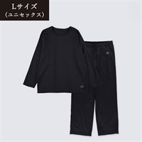 Foo Tokyo(フートウキョウ)シルキータッチ ロングスリーブ & ロングパンツ リカバリーウェアセット ブラック＜リゾートトラストセレクション＞(Lサイズ-【ブラック】-ユニセックス-RW-01ZZBLKL11)