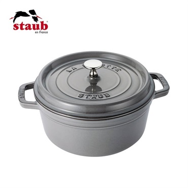 STAUB(ストウブ)ピコ･ココット ラウンド 16cm グレー「40509-479」＜リゾートトラストセレクション＞