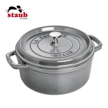 STAUB(ストウブ)ピコ･ココット ラウンド 22cm グレー「40509-307」＜リゾートトラストセレクション＞