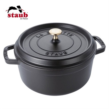 STAUB(ストウブ)ピコ･ココット ラウンド 24cm ブラック「40500-241」＜リゾートトラストセレクション＞