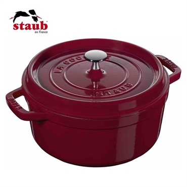 STAUB(ストウブ)ピコ･ココット ラウンド 24cm ボルドー「40502-294」＜リゾートトラストセレクション＞