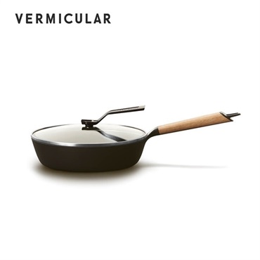 VERMICULAR(バーミキュラ)フライパン 24cm DEEP オーク[ガラスリッドセット]＜リゾートトラストセレクション＞