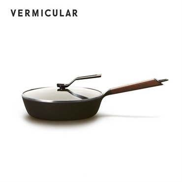 VERMICULAR(バーミキュラ)フライパン 24cm DEEP ウォールナット[ガラスリッドセット]＜リゾートトラストセレクション＞