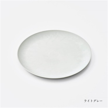 hide k 1896　ROUND PLATE 21cm (中皿) 　隈健吾デザイン「TW-T-002」＜リゾートトラストセレクション＞(ライトグレー)