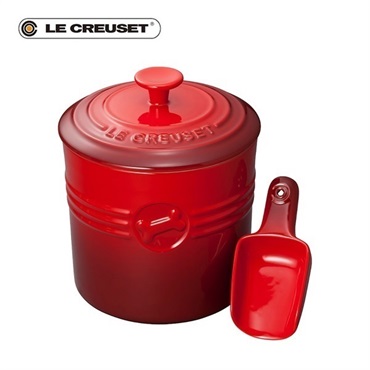 Le Creuset (ル・クルーゼ)ペットフード・コンテナー(スクープ付き) チェリーレッド「61402170600038」