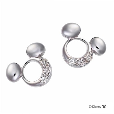 NAGAHORI ディズニー ミッキー ホワイトゴールド ピアス(K10WG)「OPRDS20017」＜リゾートトラストセレクション＞