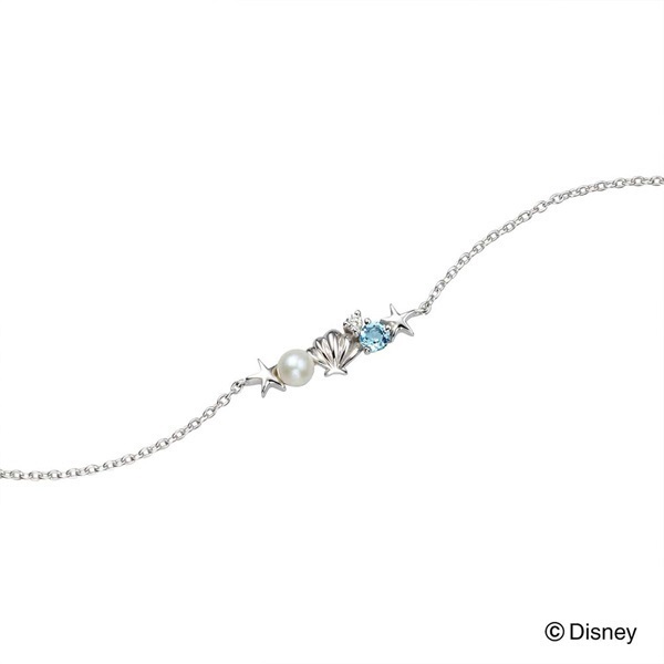NAGAHORI ディズニー リトル・マーメイド ホワイトゴールド ブレスレット(K10WG)「OBLDS20016」＜リゾートトラストセレクション＞