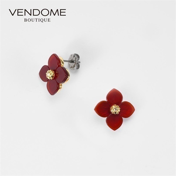 VENDOME BOUTIQUE カーネリアン フラワー ピアス「VBMA3001 CA