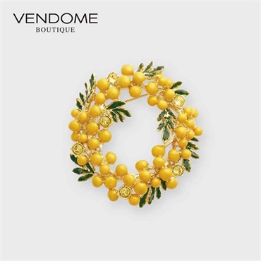 VENDOME BOUTIQUEミモザ リースブローチ「VBRV9029  Y2」＜リゾートトラストセレクション＞