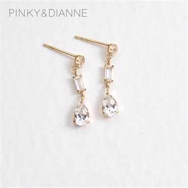 NAGAHORI ピンキー＆ダイアン K10イエローゴールド ホワイトトパーズピアス「FPRPD20305」＜リゾートトラストセレクション＞