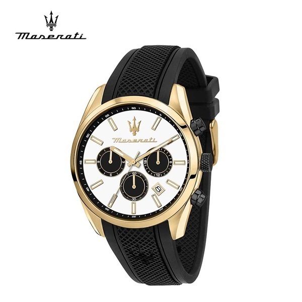 Maserati(マセラティ)アトラツィオーネ43MM マルチ ホワイト ダイヤル ブラック ラバーストラップ「R8851151001」＜リゾートトラストセレクション＞