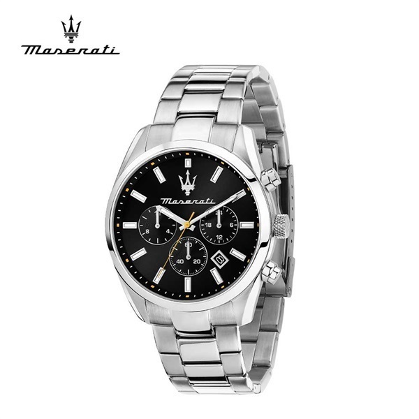 Maserati(マセラティ)アトラツィオーネ43MM マルチ ブラック ダイヤル シルバー ブレスレット「R8853151010」＜リゾートトラストセレクション＞