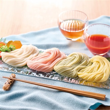 【お中元フェア】池利 まあるい彩り三輪素麺と2種のつゆ ＜リゾートトラストセレクション＞