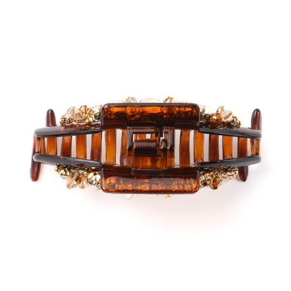 Complex Biz＞ラインドストーン バンスクリップ(ライトブラウン