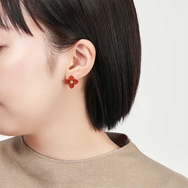 VENDOME BOUTIQUE カーネリアン フラワー ピアス「VBMA3001 CA